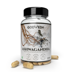 GODVEDA Ashwagandha | Helps in Anxiety & Stress Relief For Men & Women (60 Servings)